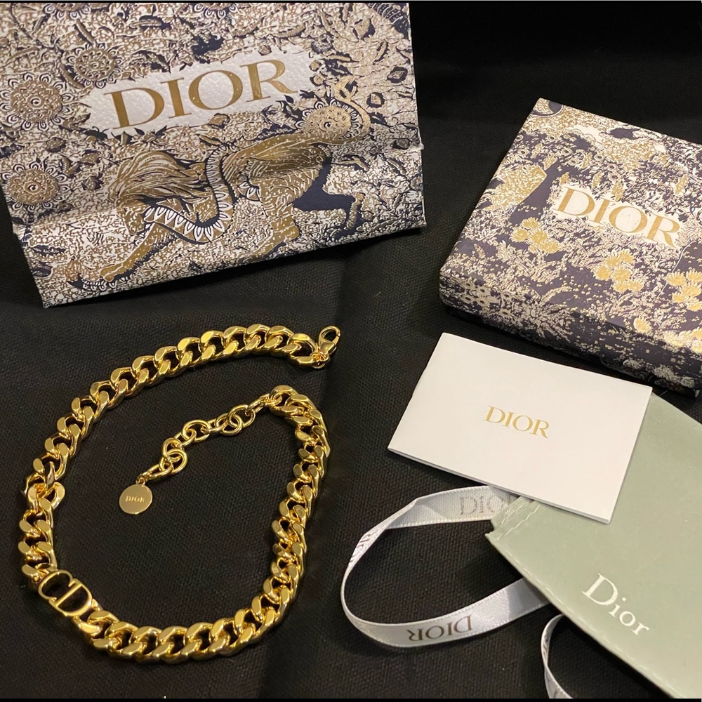 Dior Gold Chunky Chain Necklace